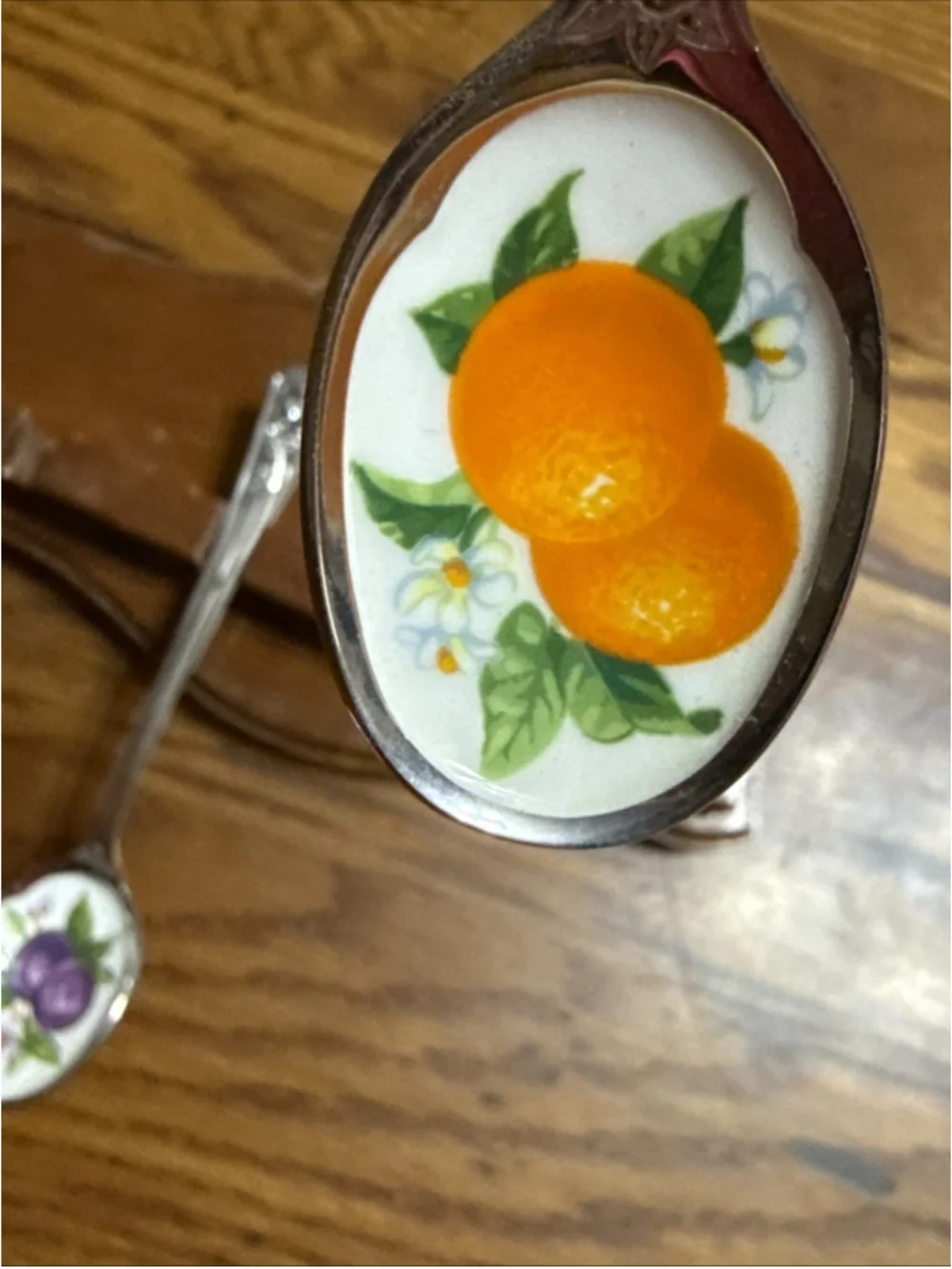 Collectible Avon 1981 Fruit Jelly Spoons Stainless Steel Porcelain Enamel Set